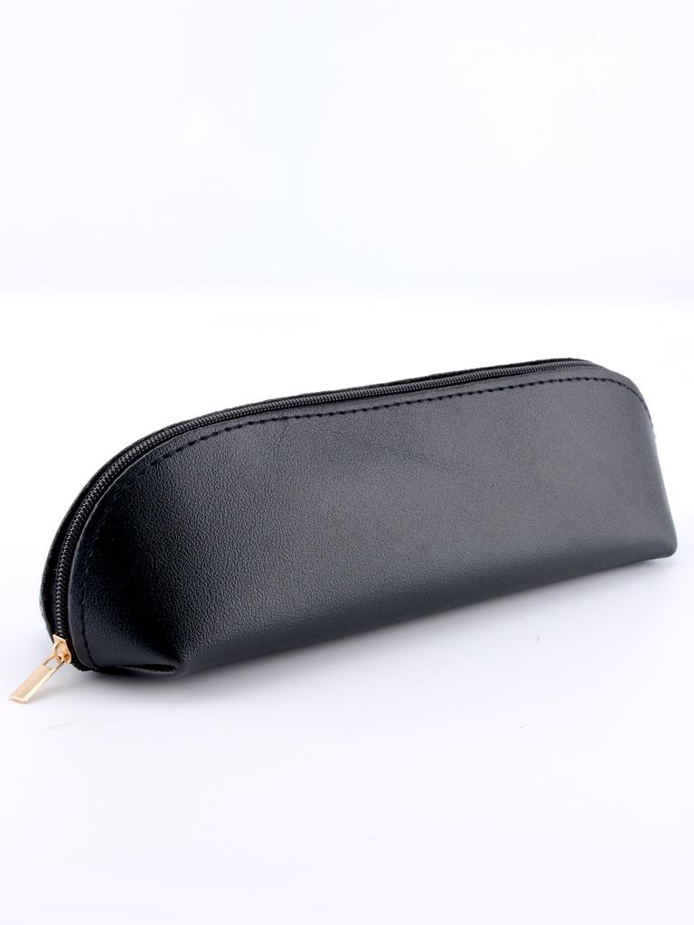 Pu Leather Pencil Case Stationery Storage Bag Pencil Cases Office School Supplies Gift Solid Color Pen Case Back To School Gift