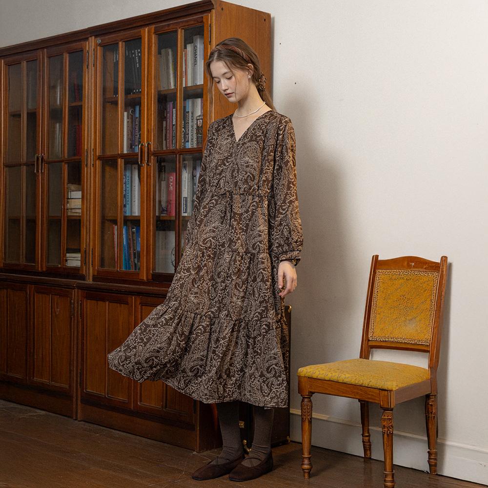 Peulaudeumali Pm_Winter Garden Dress_Brown