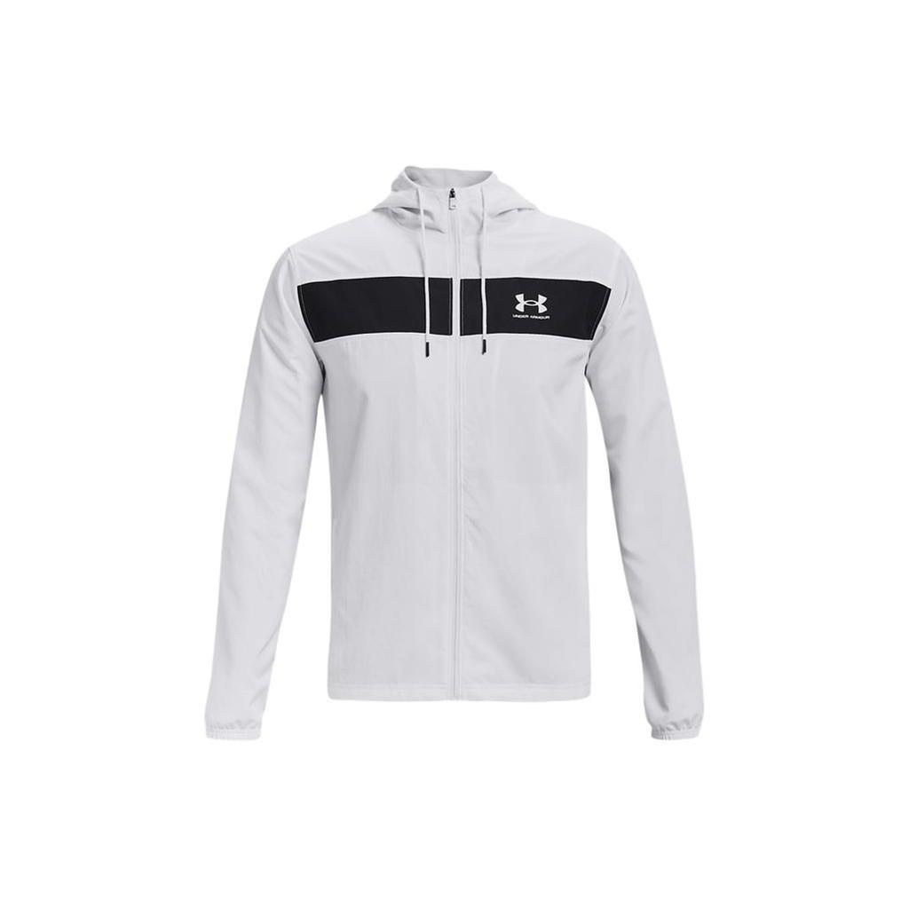Under Armour Hooded Letter Print Zipper Design Long Sleeve Jacket Men jackets White 1361621-100