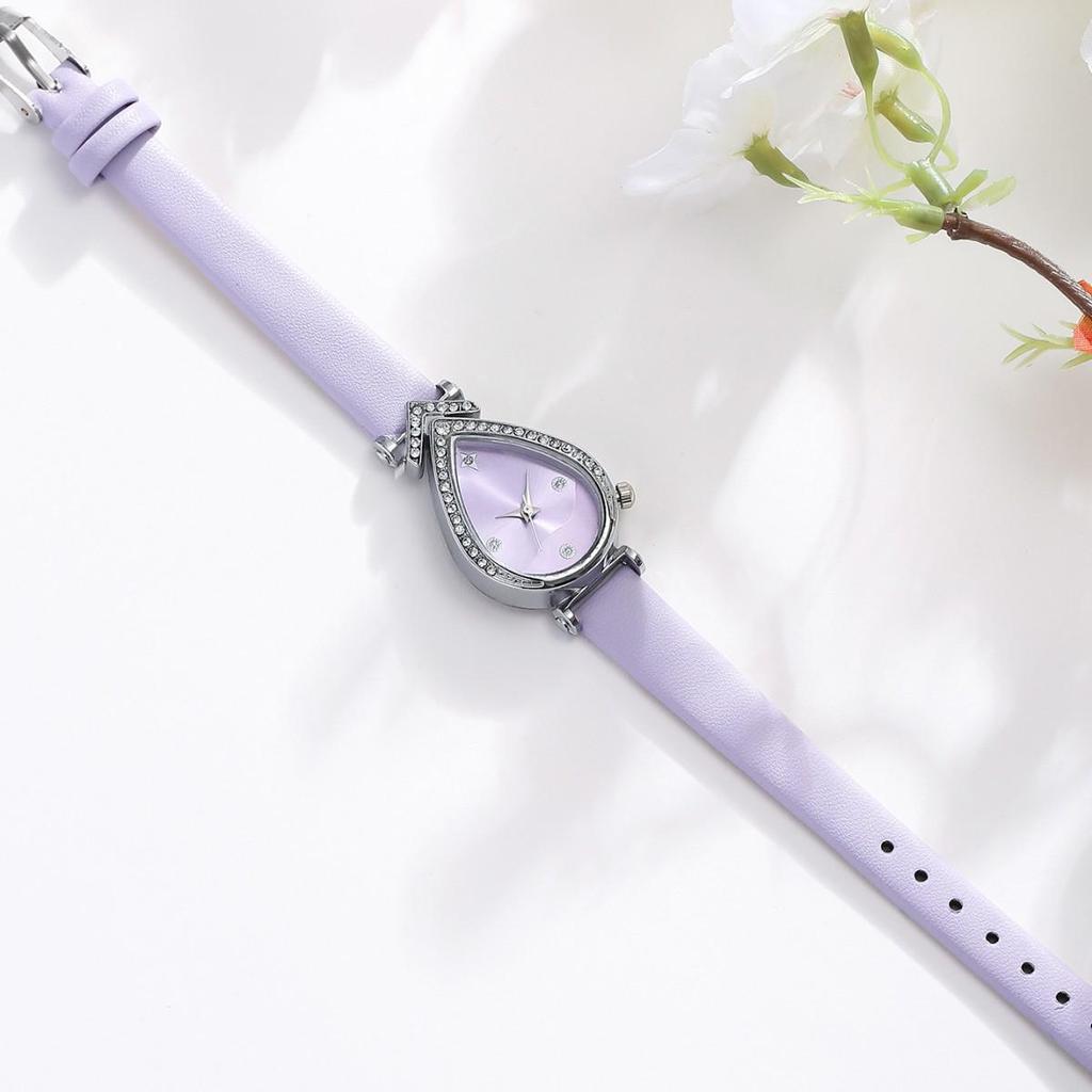 Damen-Quarz-Armbanduhr mit Strasssteinen in Tropfenform - Kreatives, vielseitiges, lässiges Design mit persönlichem Armband