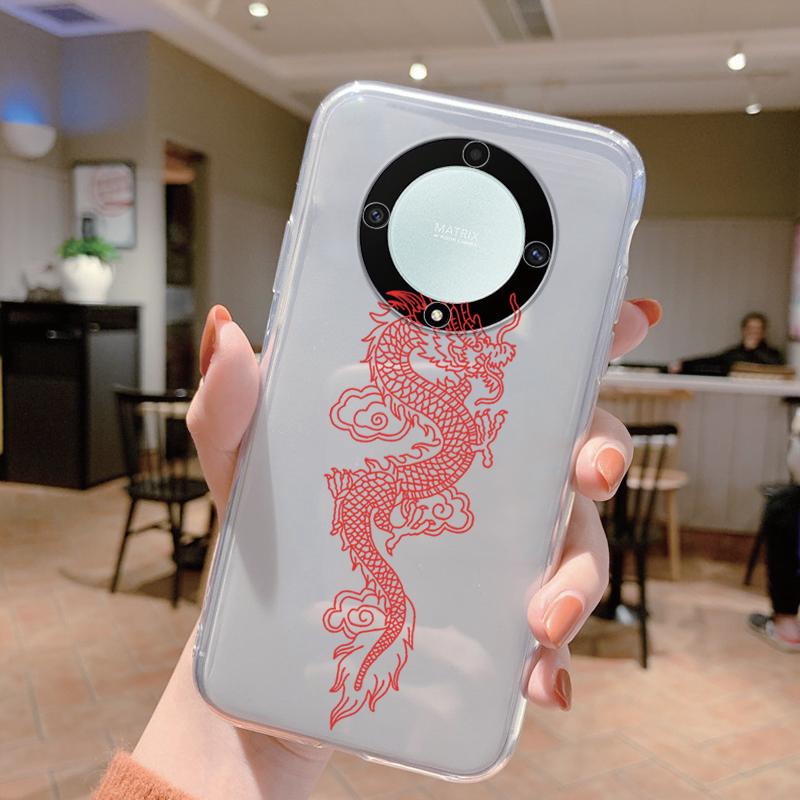 Clear Case For Honor Magic 5 Lite X9a Shockproof Cover Cartoon Cute Cat Soft Silicone Fundas For Honor X9c X9b Women Clear Bags