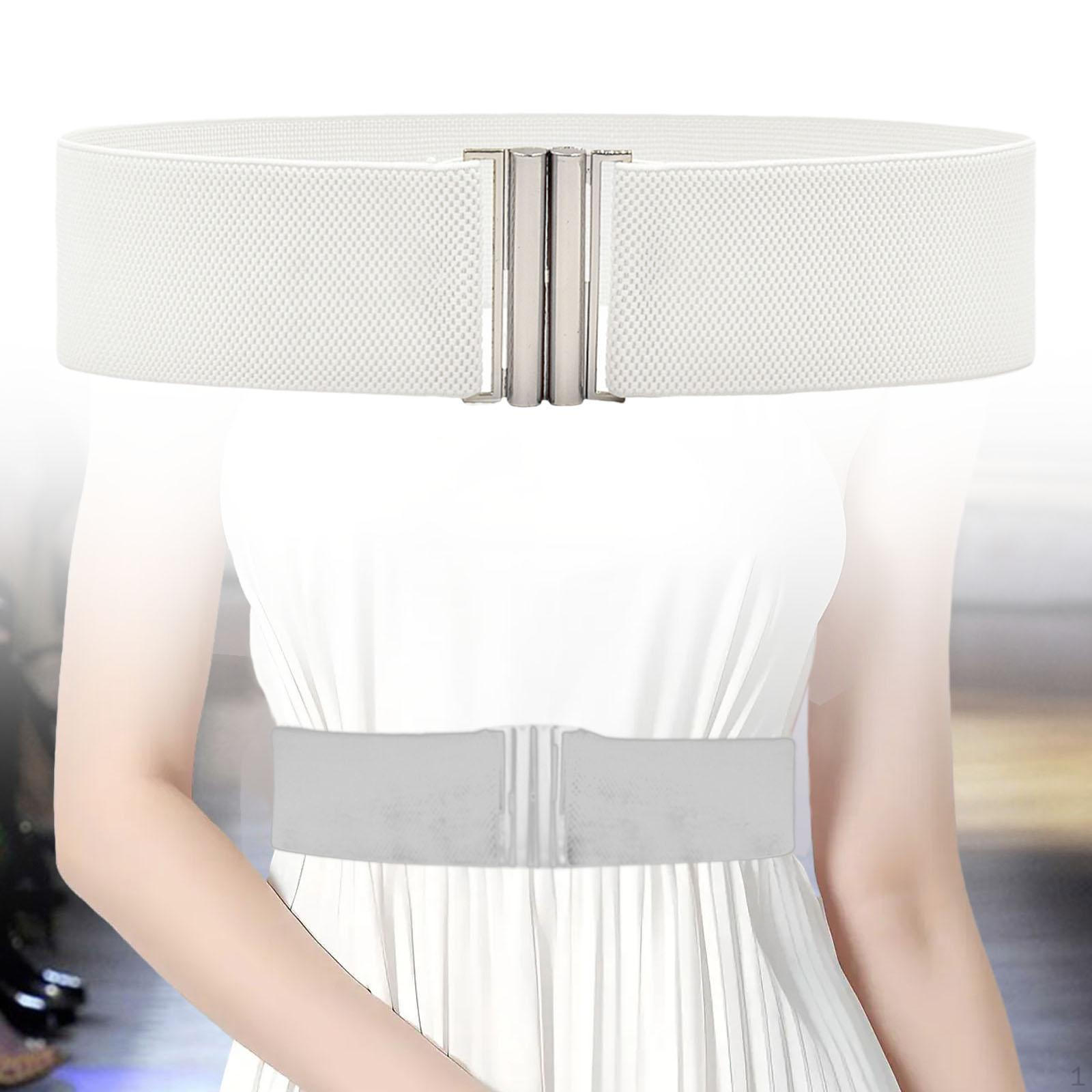 

Стильный женский эластичный пояс с шикарной пряжкой белый