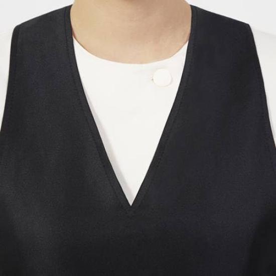 CML T100372 V-neck Apron, Black, 87cm,