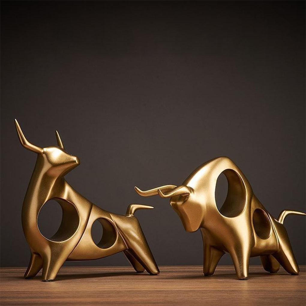 Decoration Home Statue Creatively Model Crafts Animal Bull Sculpture Figurine Collectable Souvenirs Cabinet Supply