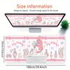 My Melody, Cute Themed XXL Mouse Pad - Non-slip Rubber Desk Mat for Gaming and Office Use, Multi-Function Keyboard and Mouse Pad, Ideal Gift