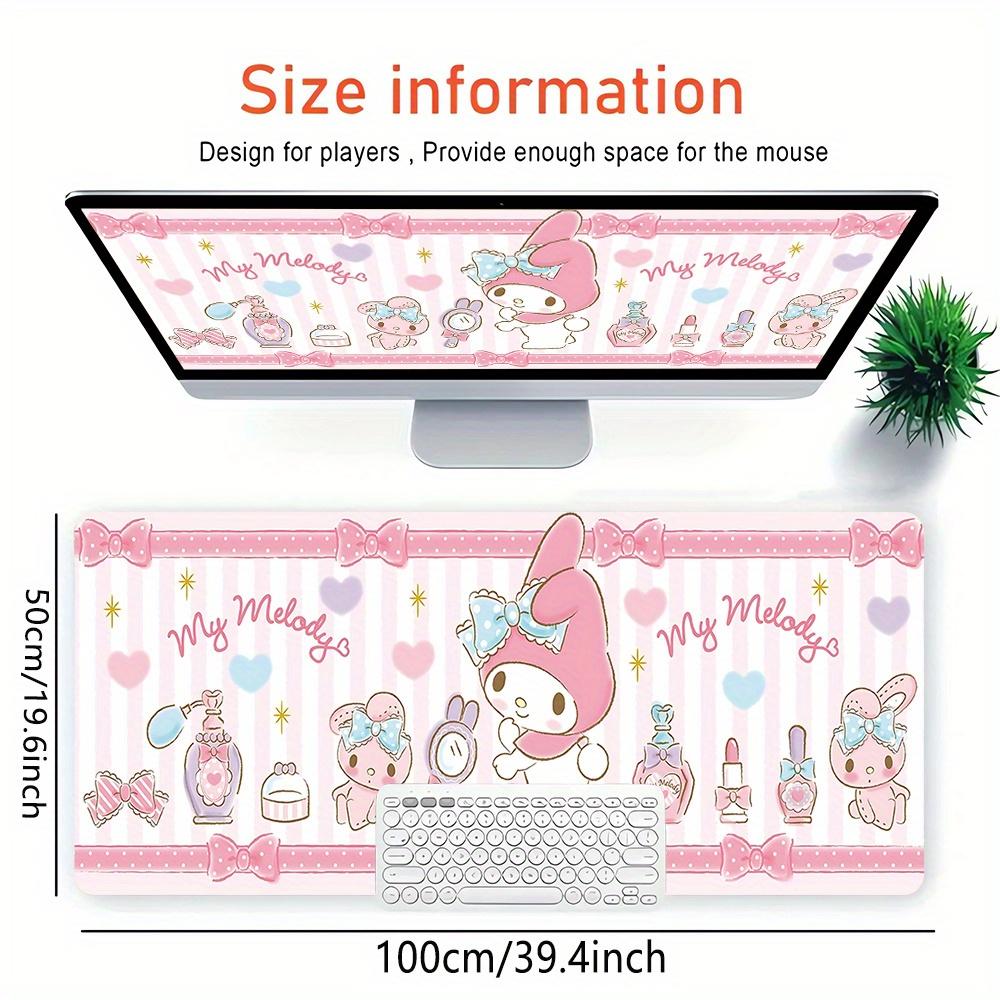 My Melody, Cute Themed XXL Mouse Pad - Non-slip Rubber Desk Mat for Gaming and Office Use, Multi-Function Keyboard and Mouse Pad, Ideal Gift