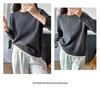 Korean-Style Loose Fit Women's Round Neck Thick Pure Cotton Long Sleeve Sweater for Autumn/Winter