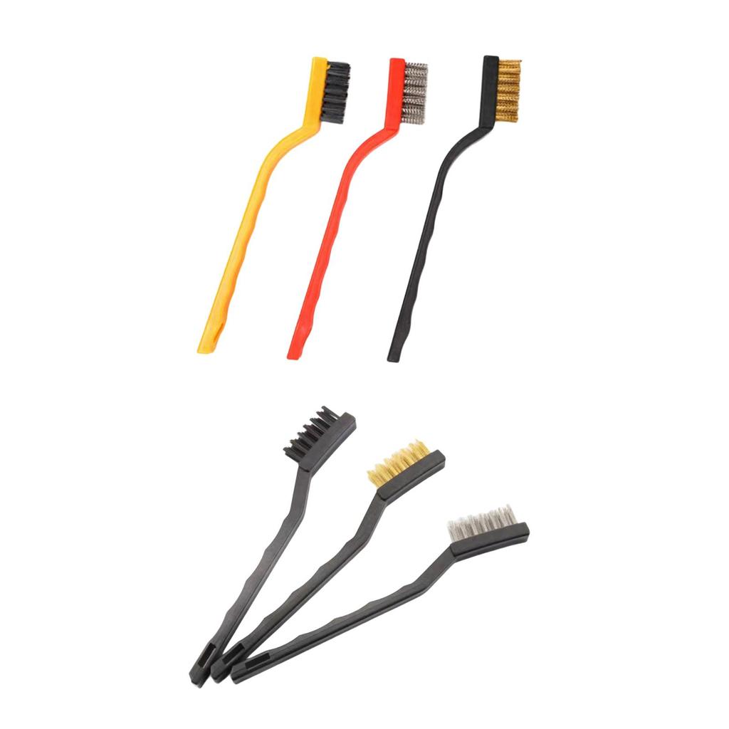 3 Pieces Wire Brush Set Mini Wire Brush Copper Wire Bursh Complete Cleaning Kit for Home Cleaning Welding Slag Paint Rust