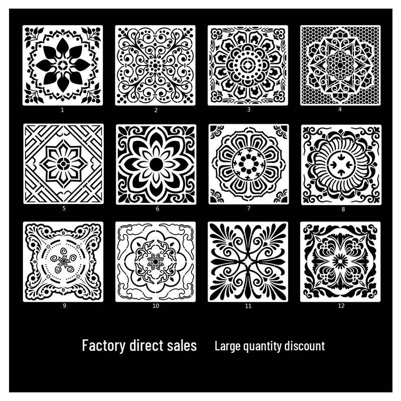 

Datura Pattern Stone Coloring Template: Handmade Graffiti Rubbing Mold for Home Painting