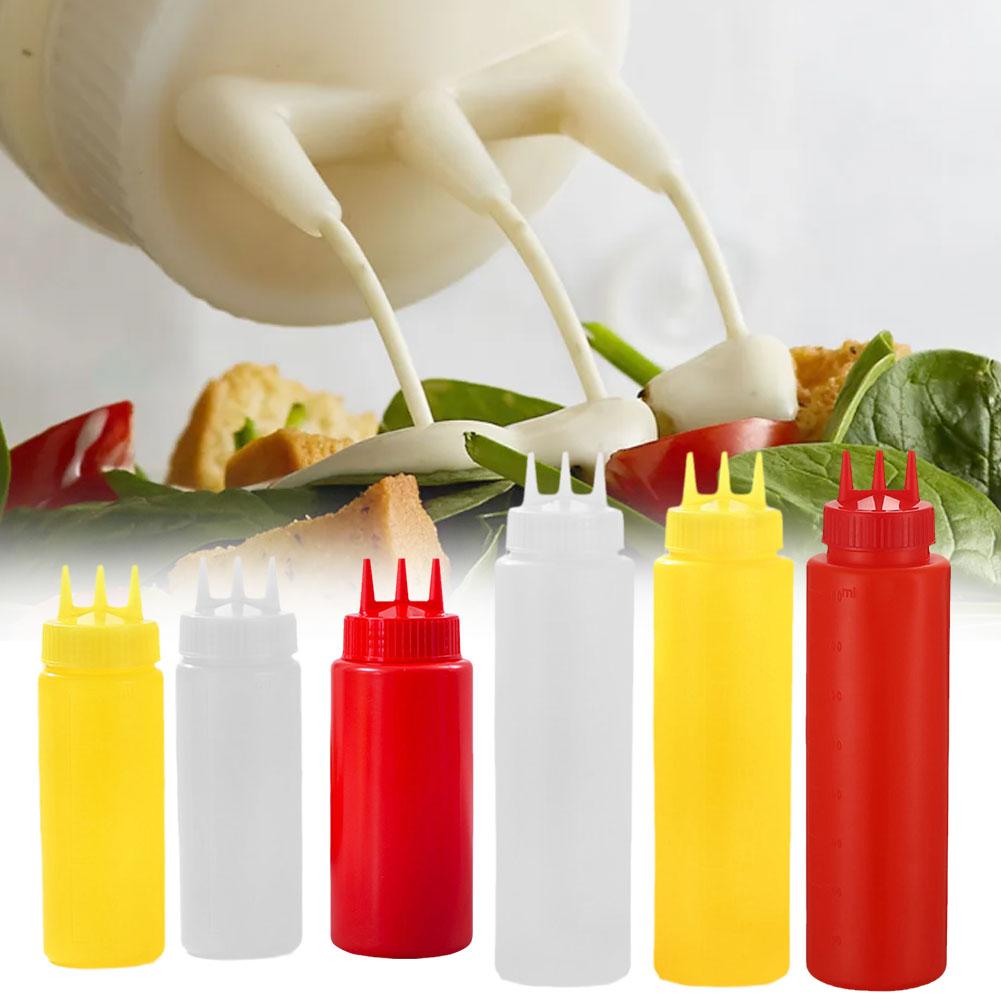 3 otvory Otočný uzávěr Stlačovací láhev Potravinářský plastový olej Olivová omáčka 12oz Nástroj Hořčice Stlačovací Kečup Mayo láhev Láhev Ki D8U7