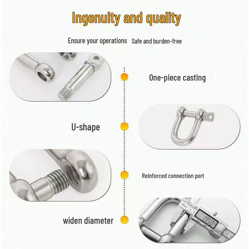 High-Strength U-Type D-Shackle for Lifting & Excavator Locks