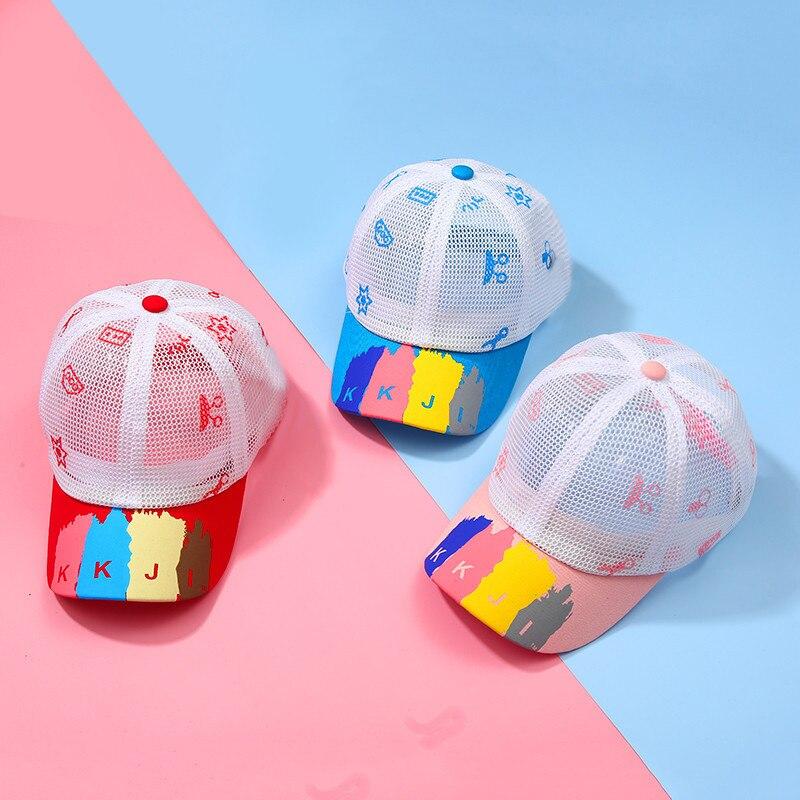 

Весна Лето Дети Бейсболки Красочная Сетка Дышащие Мальчики Девочки Солнечные Шляпы Открытый Дети Козырек Шляпа Шапочка