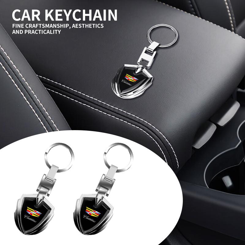 Car Logo Stying 3D Metal Key Rings Shield Shaped Keychain For Cadillac Escalade CTS ATS SRX XT4 XT5 XT6 STS XTS SLR CT4 CT5 CT6 ptwrl77