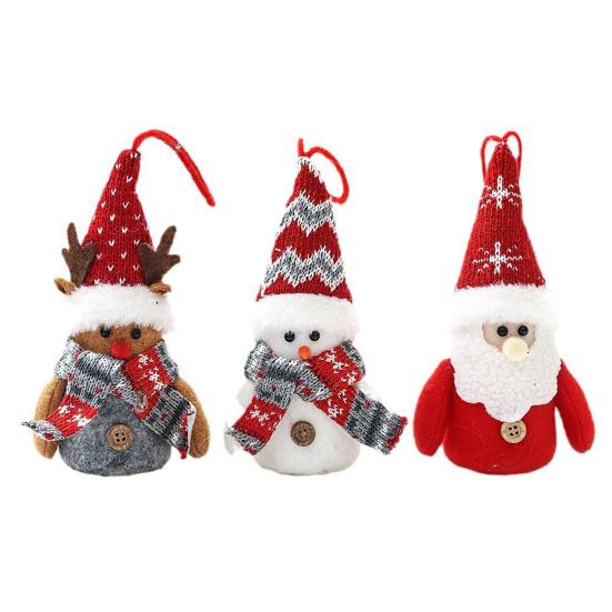 Christmas Gnome Hanging Ornaments with Lights Handmade Snowman Gnome Figurine Hanging Home Decorations for Shelf Table Fireplace Christmas Tree