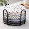 8 Pieces Braided Coaster Washable Set with Metal Storage Rack Reusable Thread Warming Mat
