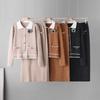 Womens Knit Sweater Skirt Set In Korean Style Cotton Blend Long Sleeve Top With Split Hem Midi Fall Winter