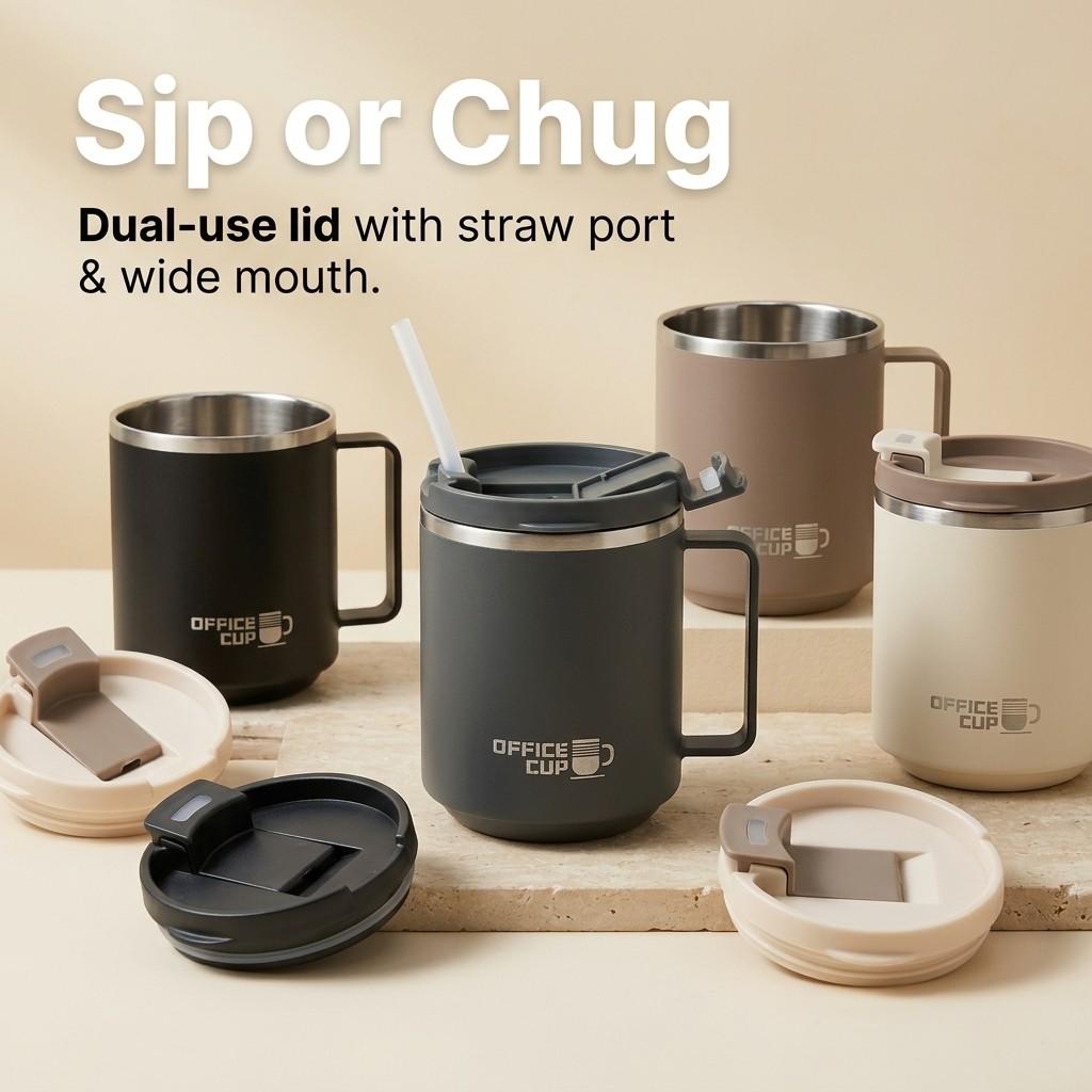Double-Layer Insulated Coffee Mug Portable 304 Stainless Steel Drinking Cup Durable Sealed Coffee Cup Tumbler For Students Adult