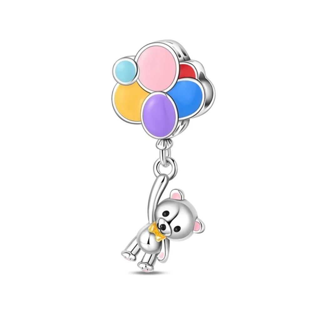 925 Silver Unicorn Pendant Noctilucent Charm Bead DIY Princess Bracelet Colorful Jewelry Gift for Women