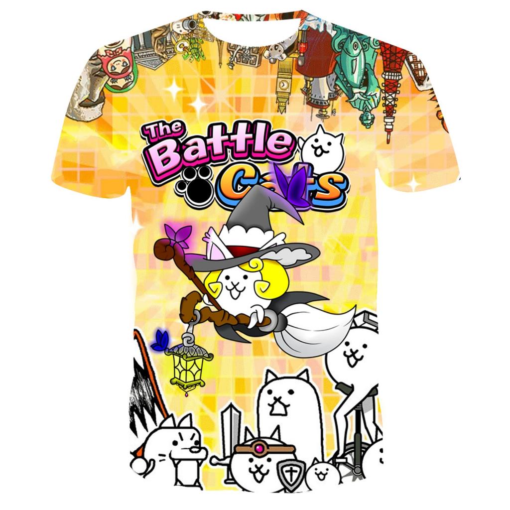 New Style T-shirt Game 'Battle Cat' 3D Printed T-shirt Fashionable Children's Boys Round Neck Short Sleeve Children's Clothing.