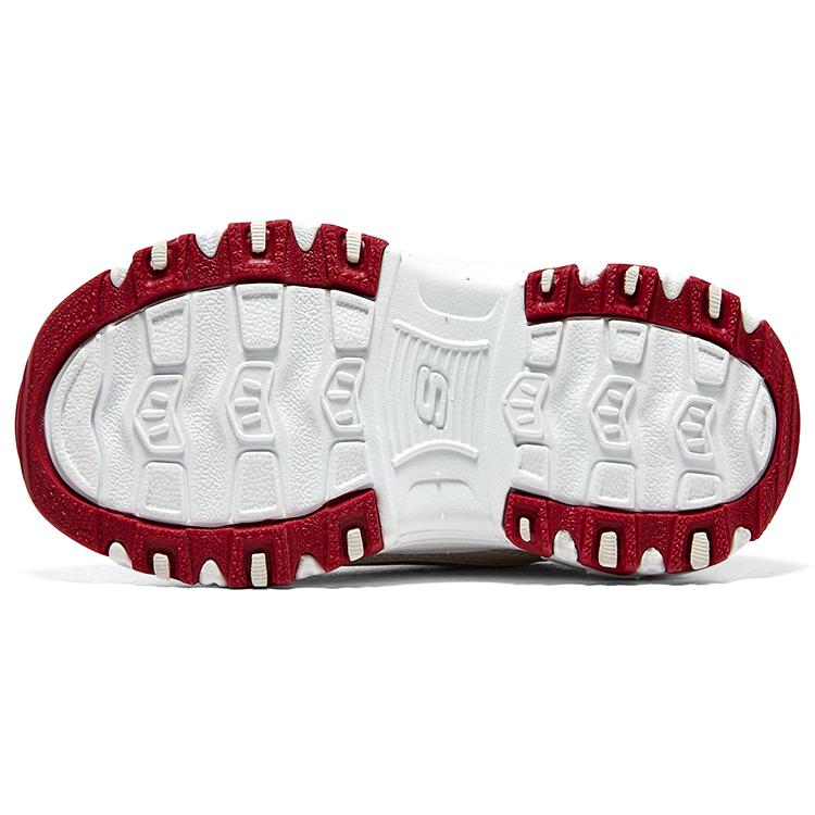 Skechers Kids Fashion Versatile Comfortable Toe Protection Non-Slip Kick-Resistant Rebound Low-Top Walking Shoes Baby Shoes Beige Red 80588N-NTRD