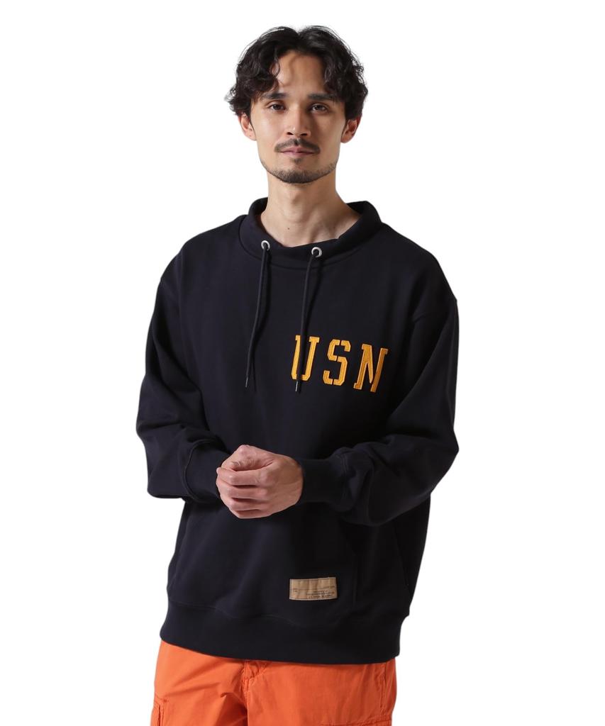 AVIREX Official Store Exclusive US.NAVY MOCK NECK SWEAT Men's XL 120 Navy 783-5132012