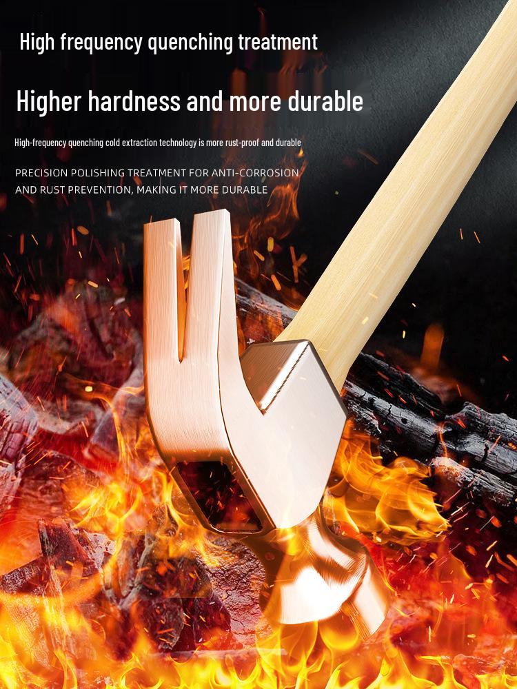 Mini Claw Hammer: Compact, Iron Tool for Woodworking, Household Use, Nail Pulling, and Firefighting.