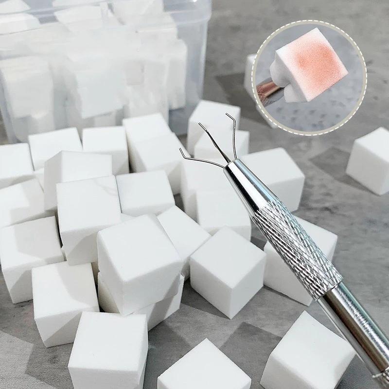 Farbe Verschmieren Mini Schwamm Block 4 Pfote Nagel Charms Pick Up Stift Gradienten Schwamm Puderquaste Kreative Nagel Zubehör Versorgung
