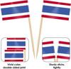 Thailand Toothpick Flags Picks, 100 Pcs Small Tiny Croatia Cupcake Toppers Stick Flags Double-sided for World Cup, National Day