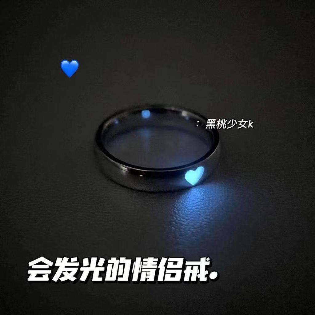 Best Sellers! Love Luminous Opening Adjustable Couple Ring with One Finger Ring Couple