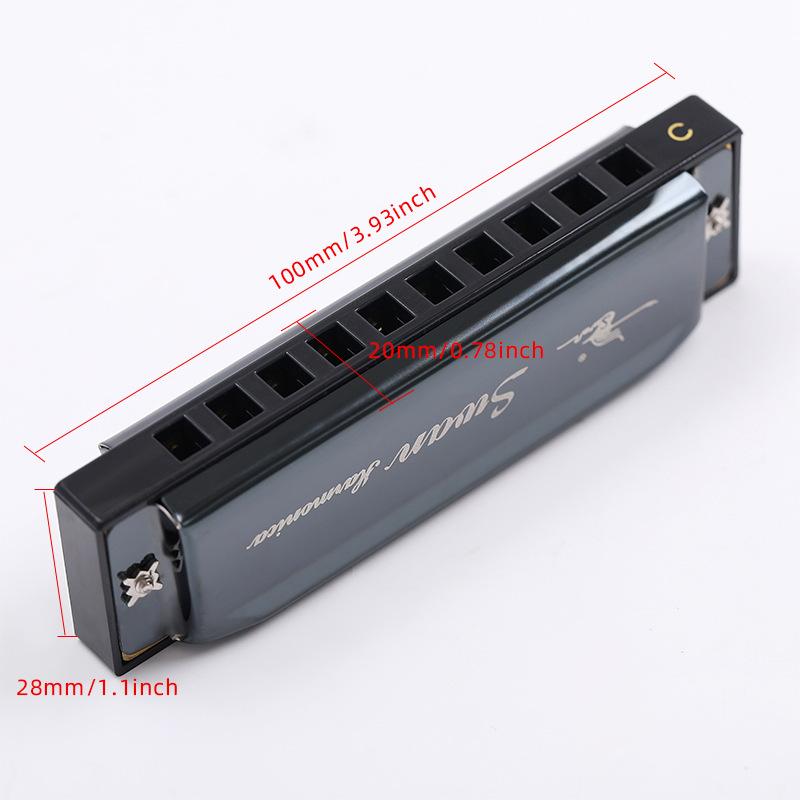 Diatonic Harmonica 10 Holes 20 Tones Blues Harp Mouth Organ C Key