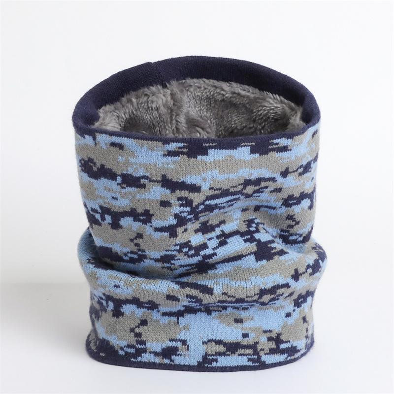 Unisex Camouflage Cashmere Plush Warm Winter Ring Scarf Women Men Knitted Neckerchief Snood Neck Scarves Bufanda Thick Muffler