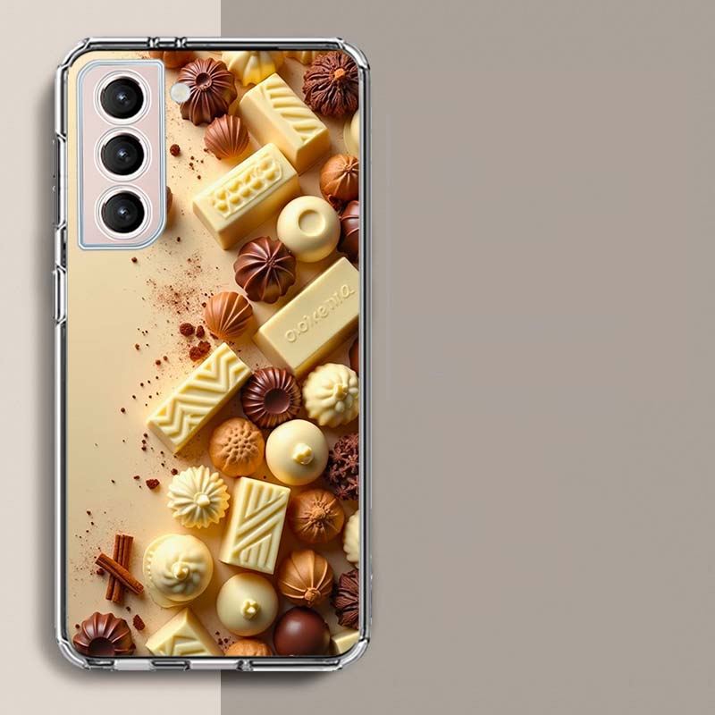 Soft Chocolate Truffles Phone Case for Samsung A16 A17 A26 A36 A56 A57 A55 A54 A37 A15 A25 A35 A14 A24 A34 Galaxy Note 20 10 A07