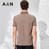 Antonio Men's Silk-Cotton Blend Short-Sleeve Business Polo Shirt