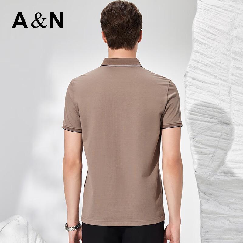 Antonio Men's Silk-Cotton Blend Short-Sleeve Business Polo Shirt