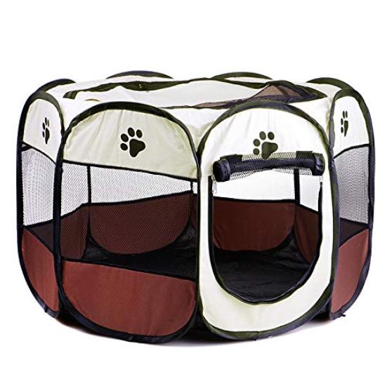 

Octagonal Folding Pet Cage for Dogs and Cats [BomberRabbit] (L, Brown)