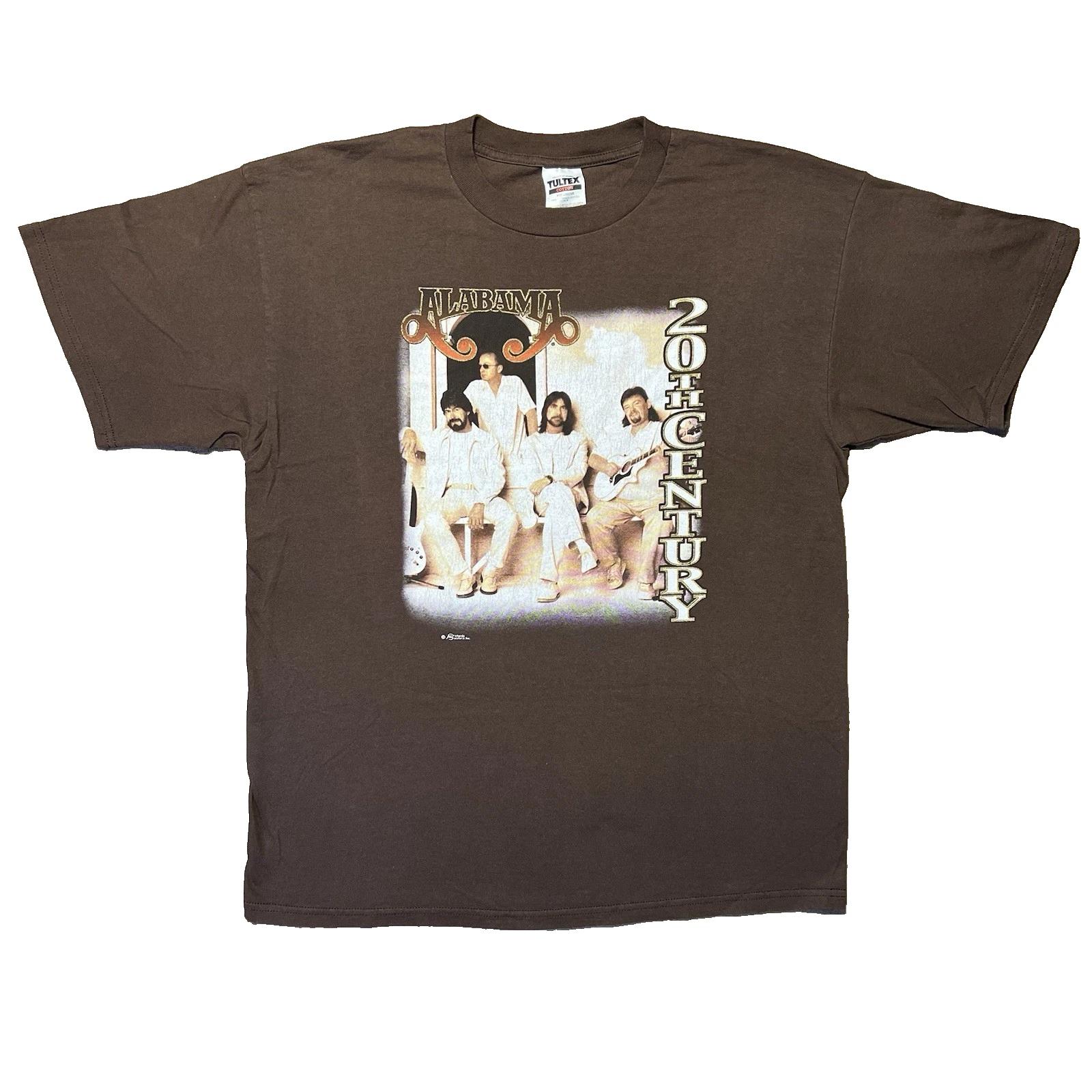 Vintage 90s Alabama Band T Shirt XL Brown 20th Century Country Music Tultex 4XL