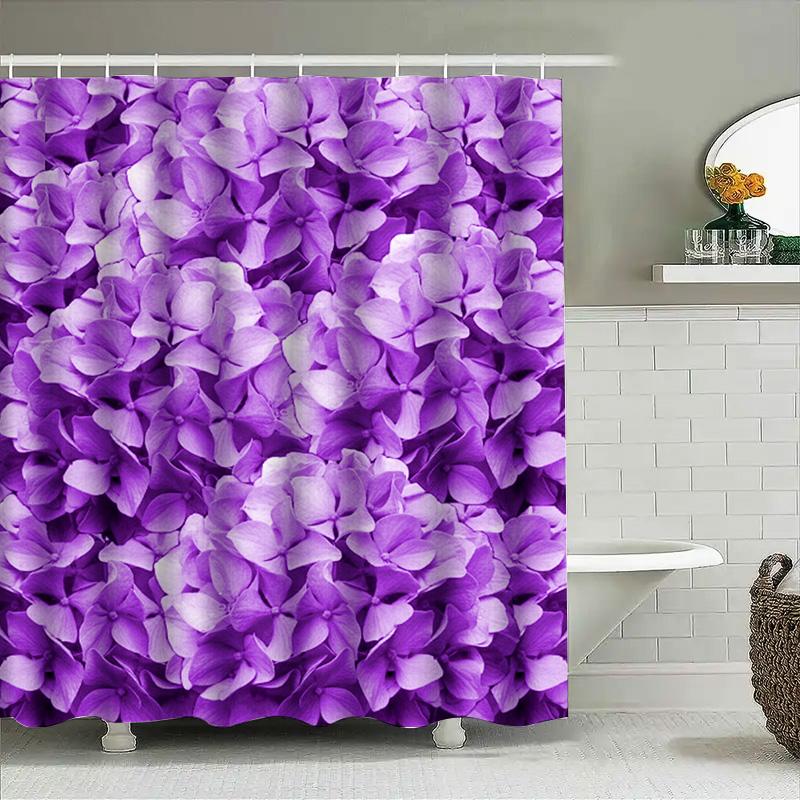 Purple Hydrangea Shower Curtain Wall Decor Bathroom Accessories Home Textiles