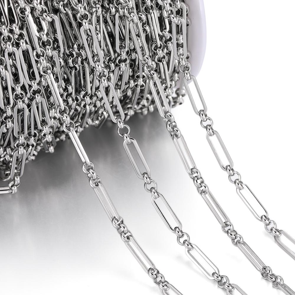 1Meter 4x14mm Stainless Steel Chain No Fade Cable Chains for Necklace Bracelet Anklet DIY Jewelry Making Component