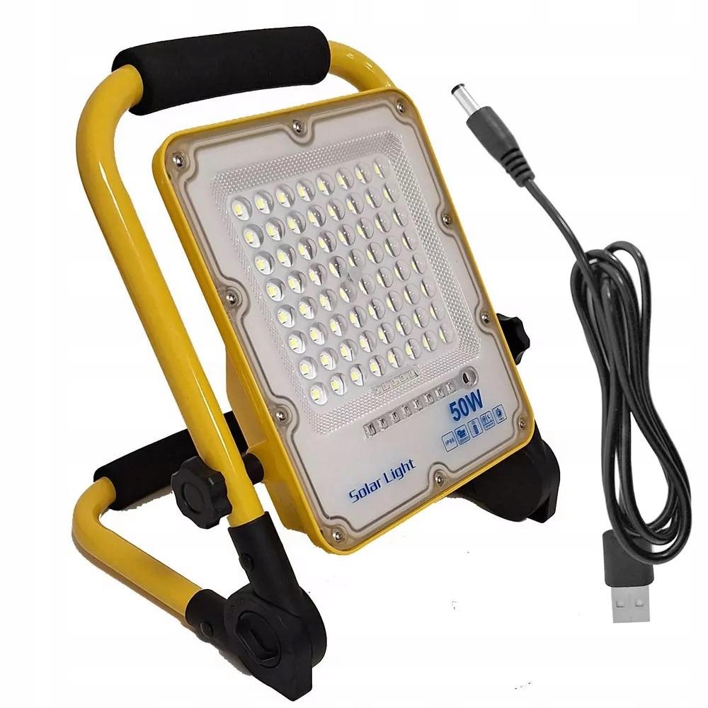 Portable LED Halogen 50W 230V + USB Cable Construction Battery Lamp