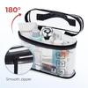 Handheld Makeup Storage Bag Large Capacity Transparent Waterproof Toiletries Organizer Beach Item Storage Bag Wash Beauty Pouch Set