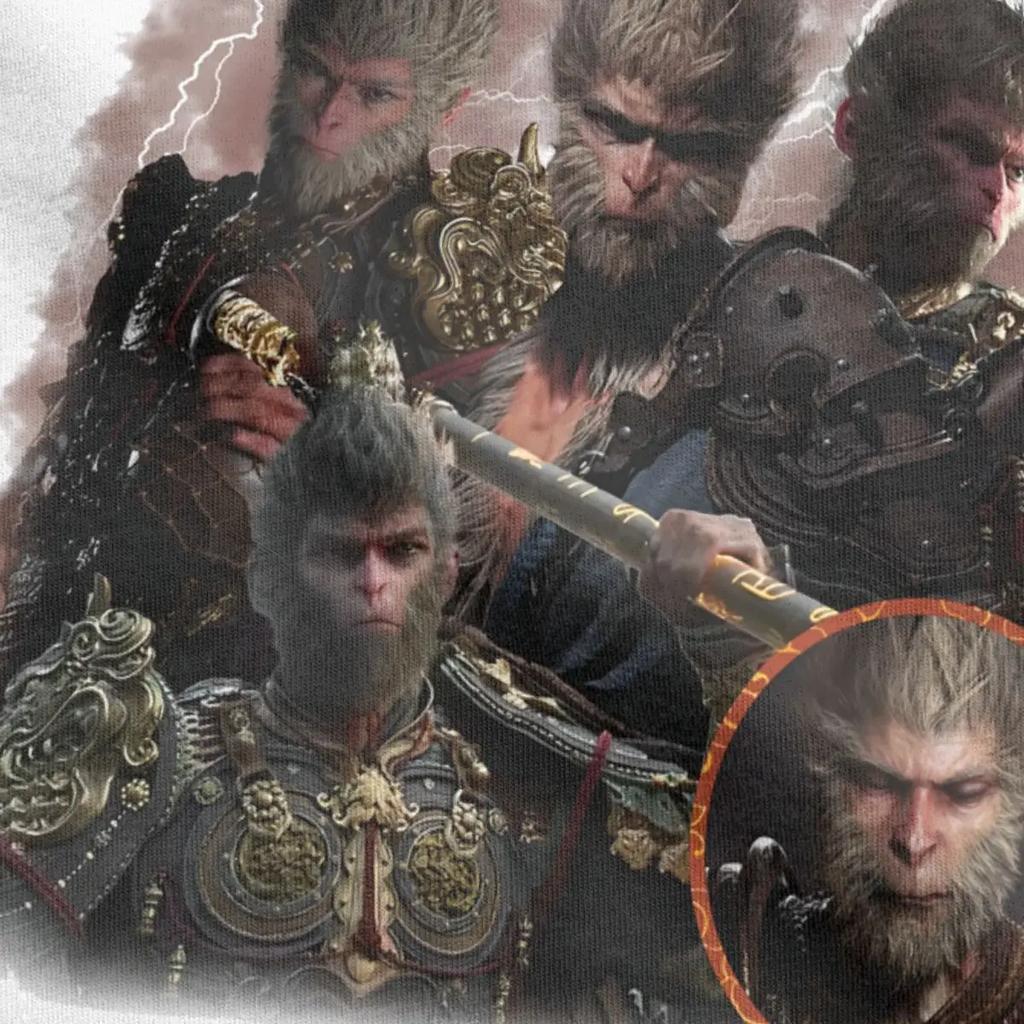 Amazing BLACK MYTH WUKONG SUN WUKONG THE MONKEY KING T-krekli Vīriešu sieviešu tīras kokvilnas T-krekls oriģināls apģērbs