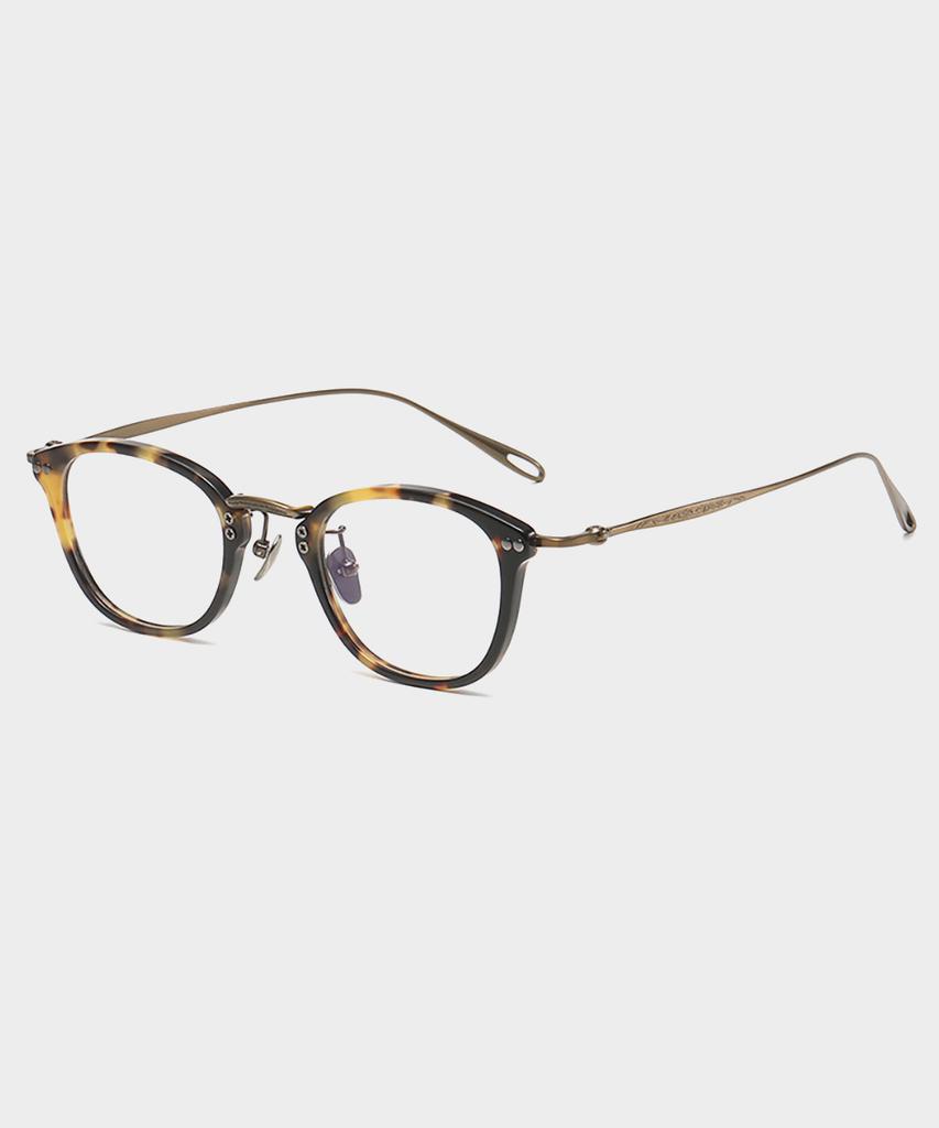 Lingkeonpeuleim Arlt-5955 Titanium Eyeglass Frame Leopard