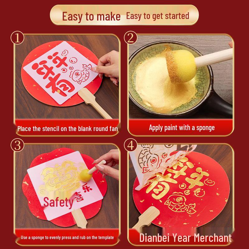 Handmade Intangible Cultural Heritage Round Fan Kit: Blank Xuan Paper for Parent-Child Festival Activities