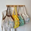 Large Capacity Hollow Woven Shoulder Bag Korean Style Woven Grocery Bag Vacation Beach Bag  Summer