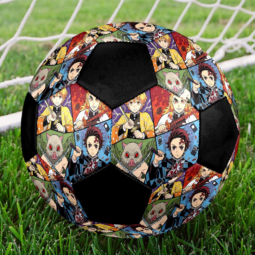 1pc Demon Slayer Kimetsu No Yaiba Football Soccer Ball Size 5 Indoor Soccer Ball Fashion Colorful  Backyard Game -Great For Sports Fans Gift HE4
