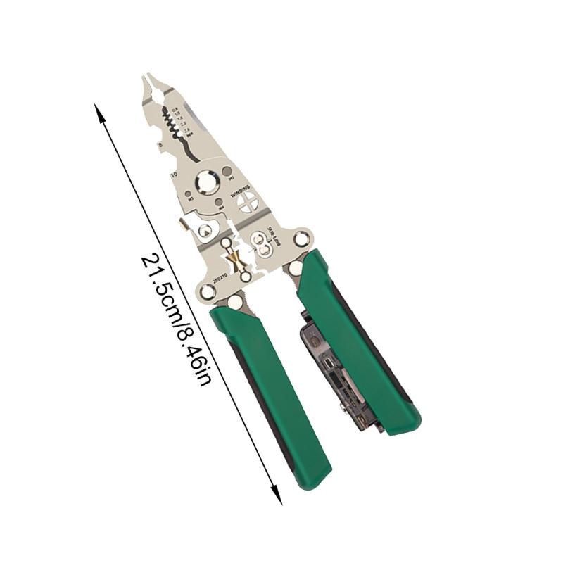 Stainless Steel Wire Strippers Double Function Electrical Tool Nonslip Design Ideal for Electricians and DIY Enthusiasts