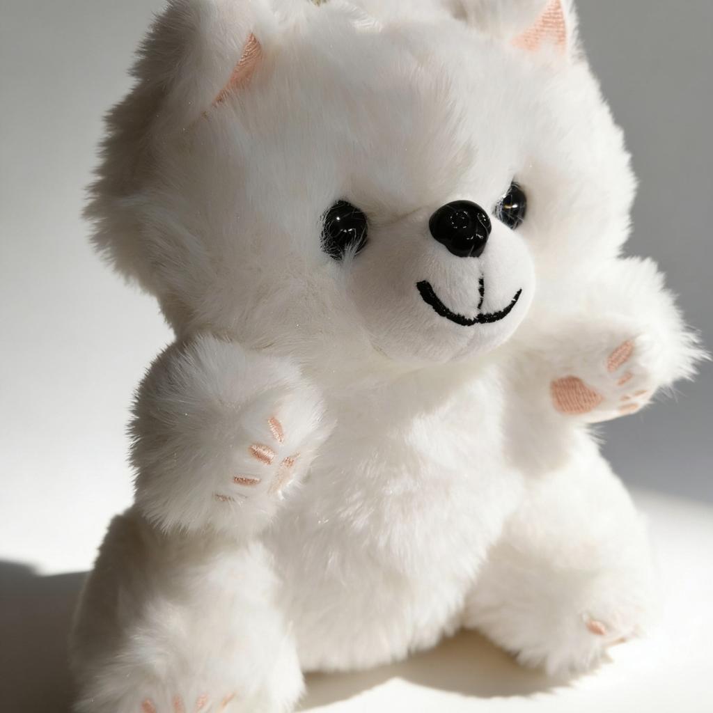 Samoyed Dog Plush Keychain Mini Soft Pendant Toy Stuffed  Doll for Girls Bag Purse School Travel Decor