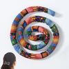 Flexible Headband Ethnic Style Iron Wire Hair Rope Set High Ponytail Spiral Lock Colorful Dirty Braid Long Hair Strands