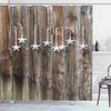 Antlers Shower Curtain Moose In Winter Forest Wildlife Reindeer Christmas Theme Watercolor Painting Style, Cloth Fabric Bathroom