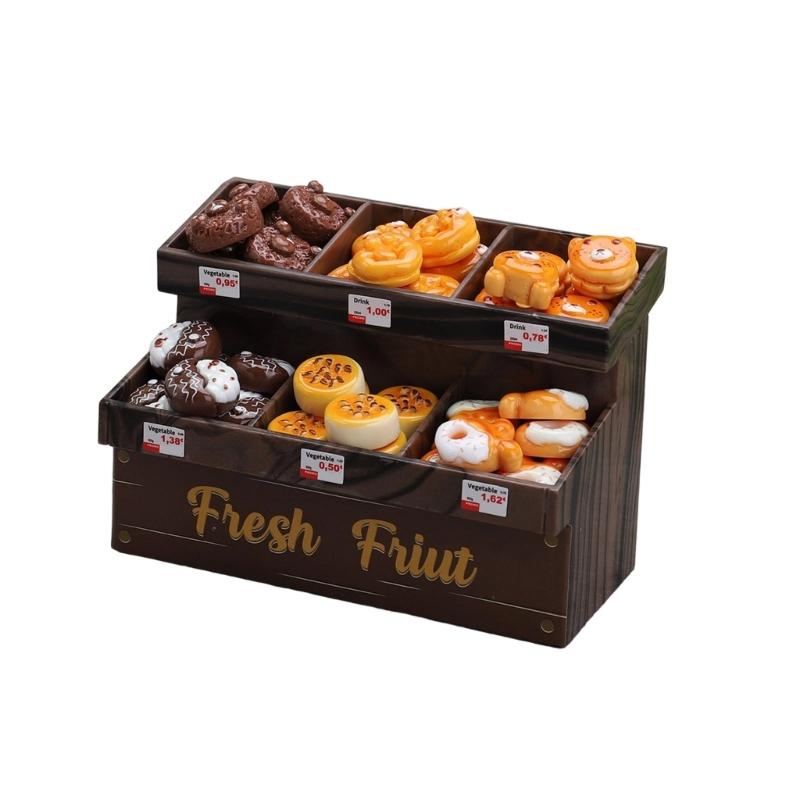 

Bakery Pastry Mini Dessert Rack For Dollhouses Party Scene Child Safe Smooth Surfaces Easy Cleaning коричневый